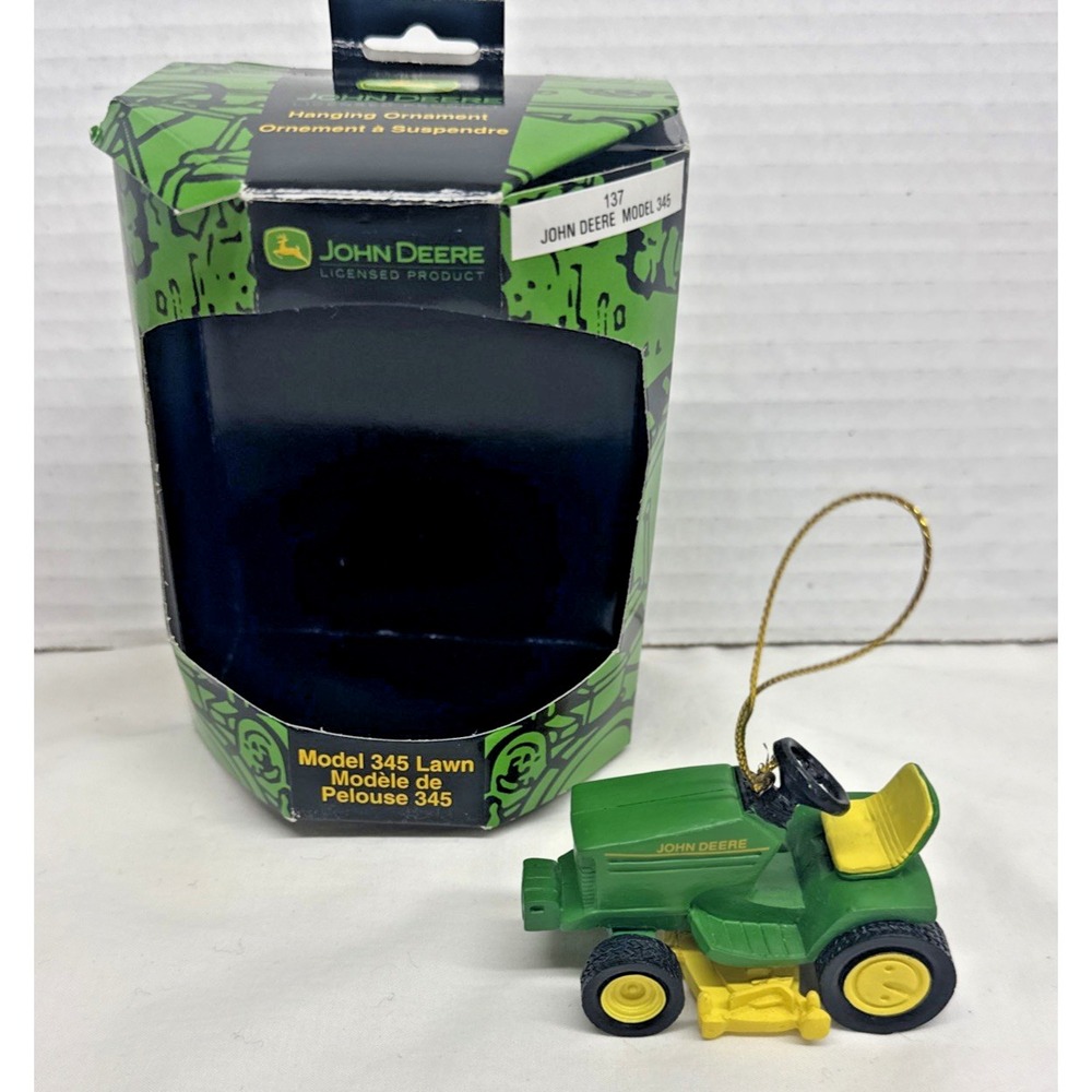 ENESCO John Deere Lawn Mower Xmas Ornament in box Model 345